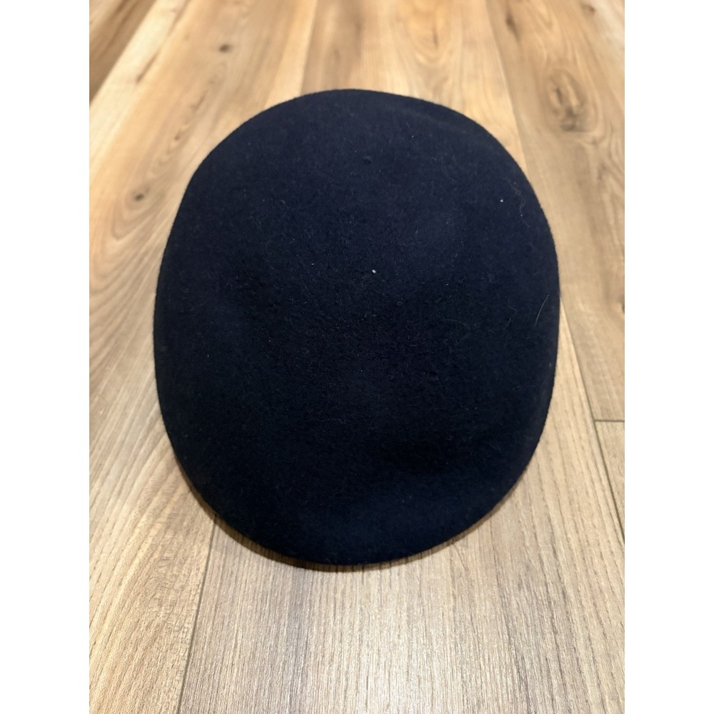 SJ Wool Newsboy Hat Sz XL 7 1/2 Black Vintage‎